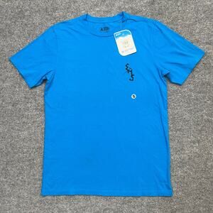 Eastern Mountain Sports Ice Axe T Shirt Men's S Blue Short Sleeve Organic Cotton